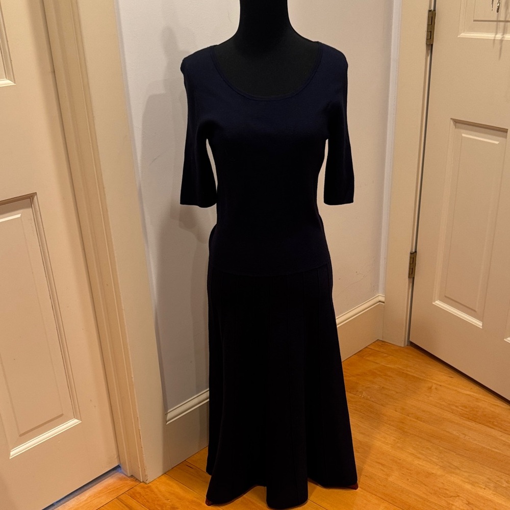 Talbots Classic Navy Midi sweater Dress